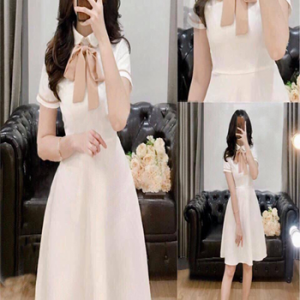 Đầm Xòe Cổ Trụ Cột Nơ 456840627