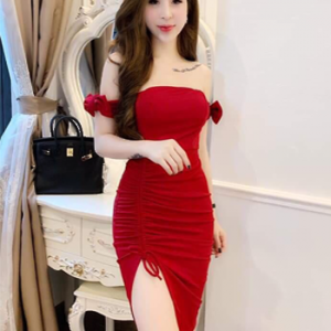 Đầm cúp ngực tay nơ 483630032