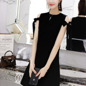 Đầm suông nơ vai 336038807
