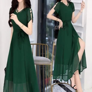 Đầm voan chiffon xẻ đùi 318317535