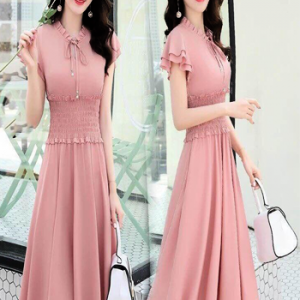Đầm xòe phối nơ cổ 426080172