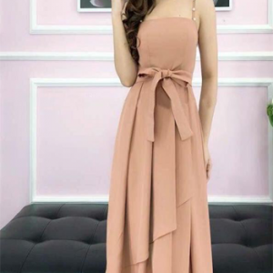 Đầm xòe 2 dây nơ eo 385824060