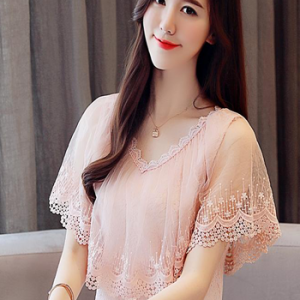 Áo Ammin Cổ V Phối Ren LZ334053689