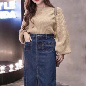 Chân Váy Jean Xẻ Trước LZ255806134