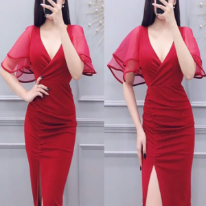 Đầm Body Xẻ Vai Cánh Sen LZ466086196