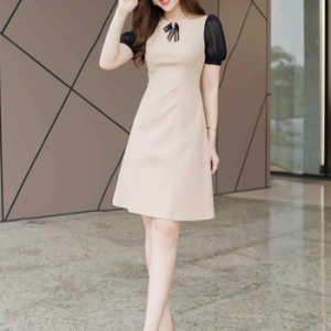 Đầm Chữ A Phối Tay Voan Đính Nơ LZ580900164