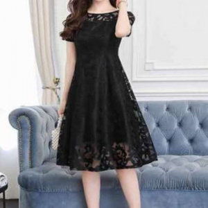 Đầm Dáng Xòe Phối Ren LZ402750340
