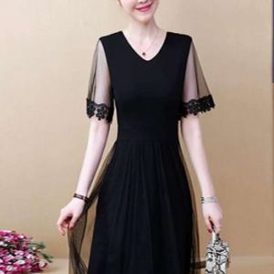 Đầm Trơn Phối Lưới - Ren LZ560540340