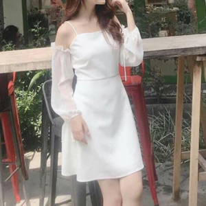 Đầm Trễ Vai Phối Lưới LZ589042682