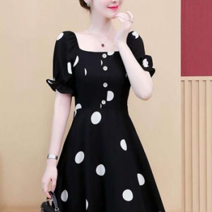 Đầm Xòe Chấm Bi Bèo Tay LZ524756309