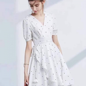 Đầm Xòe Chấm Bi Phối Dây Eo LZ378828972