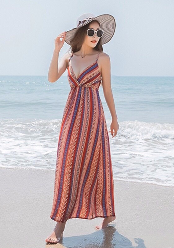 Đầm Maxi 2 Dây Họa Tiết Thổ Cẩm LZ264739801