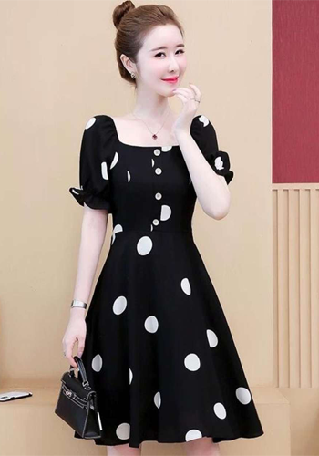Đầm Xòe Chấm Bi Bèo Tay LZ524756309